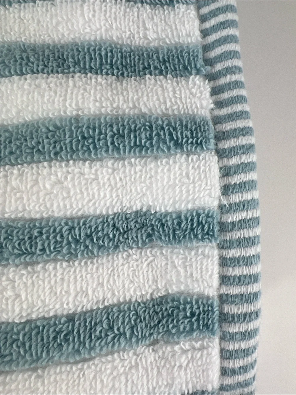 Rachel Zoe Bath Towels Classic Blue and White Striped Soft Cotton Set of 2 NEW